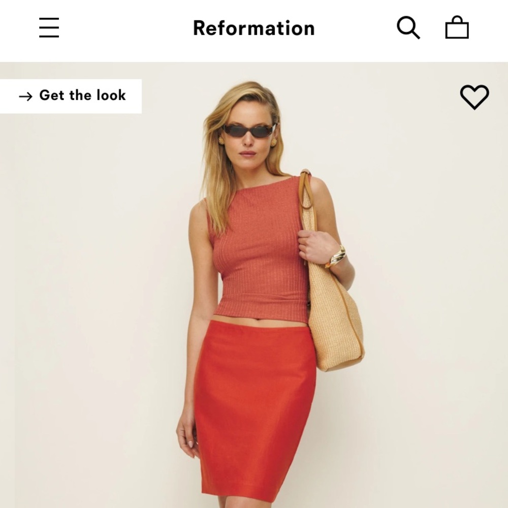 NWT Reformation Dusk Knit Top in Terracotta size medium